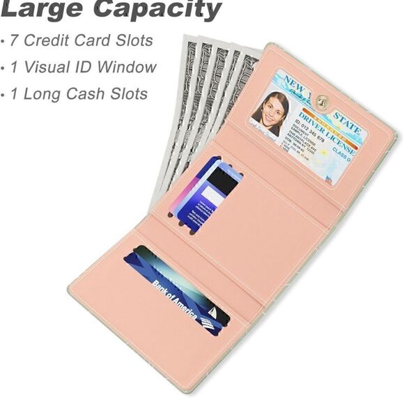 NWT.Broadway Credit Card Slim Wallet with 7 Card Slots & ID Window. Explore Now! - Picture 5 of 8